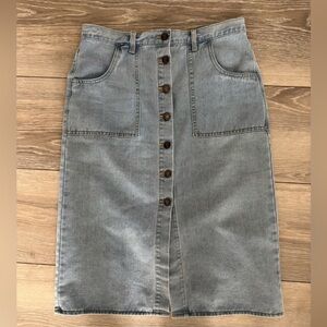 Happily Grey Mid Length Jean Skirt